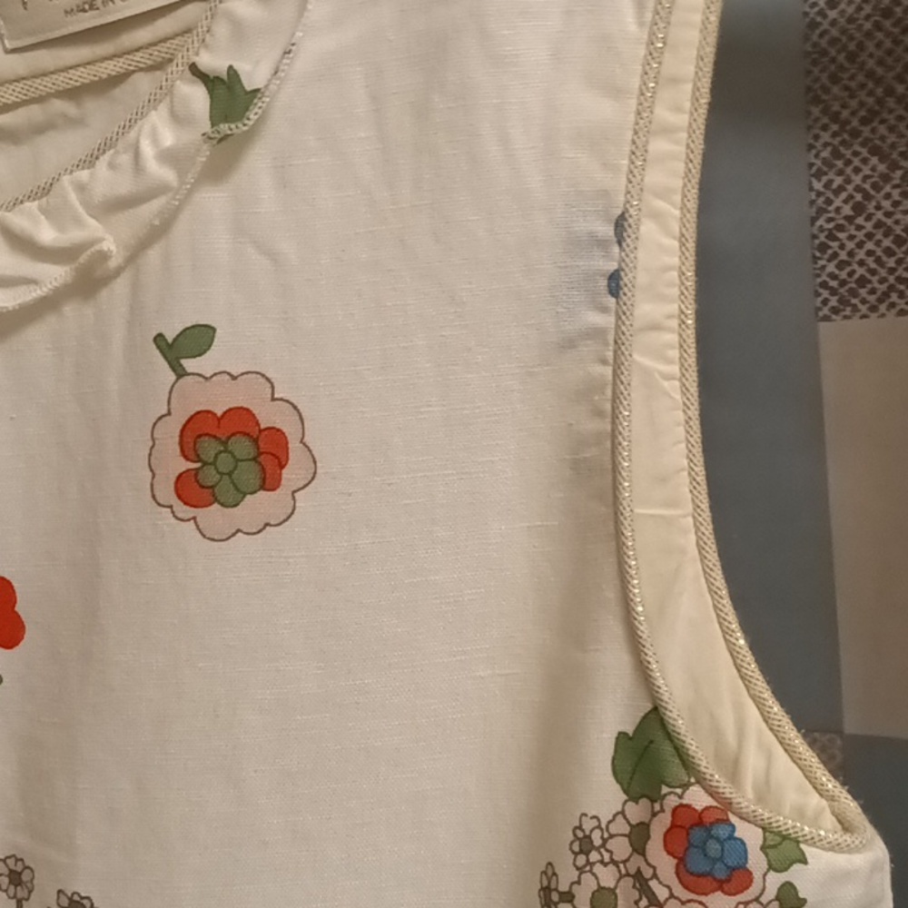FINAL PRICE Mini Boden white multi-colored floral print dress - Picture 6 of 15
